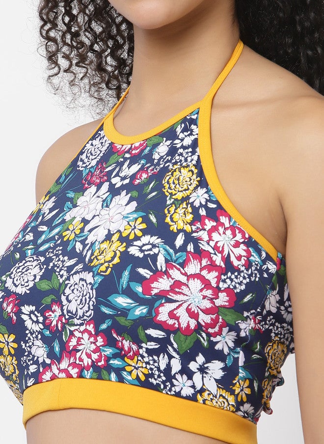 CUKOO Floral Printed Padded Top With Shorts Swim Set - Image 2